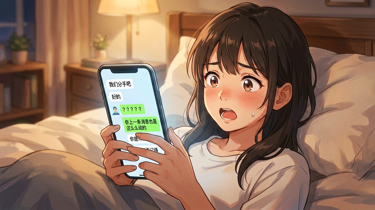 女生试探性提分手，男生淡定回应：上次你也这么说的
