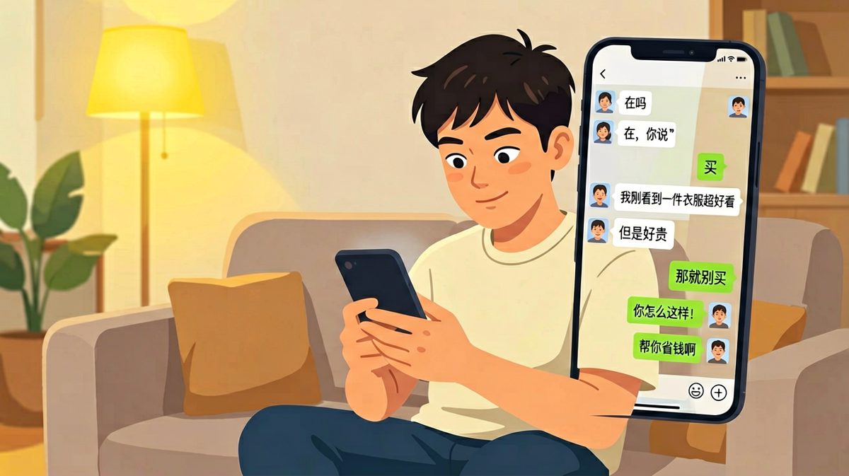 女生暗示想买东西，男生精准识破并给出'人间清醒'解决方案