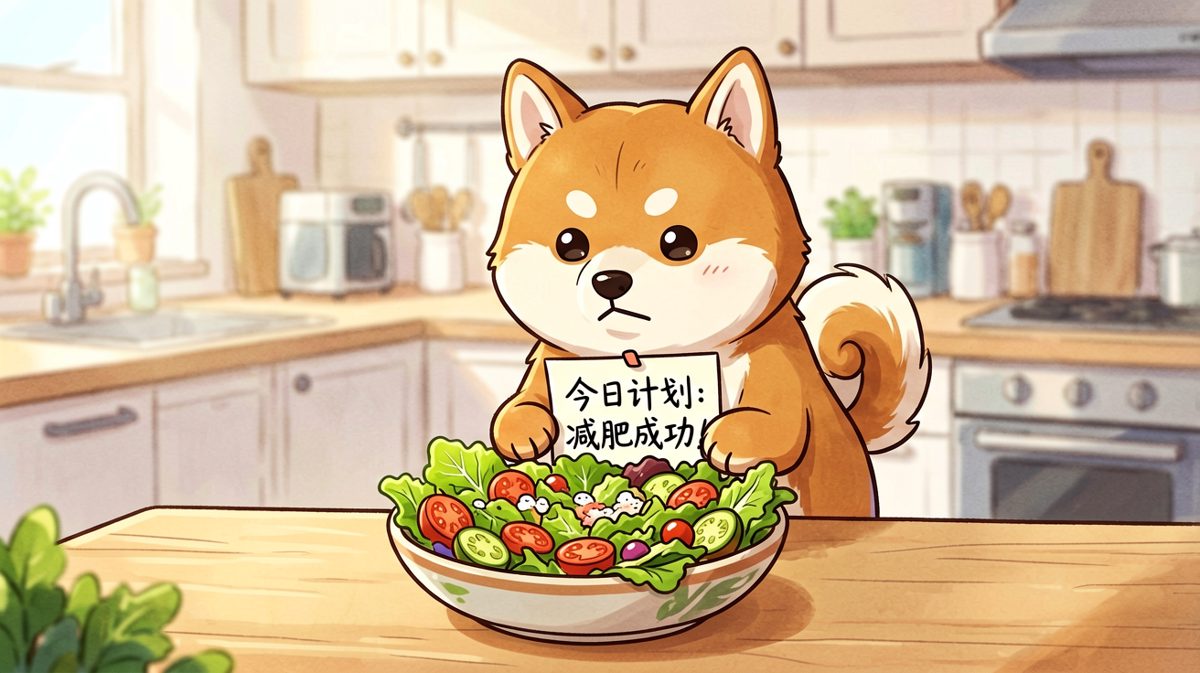 柴犬信心满满立下减肥誓言
