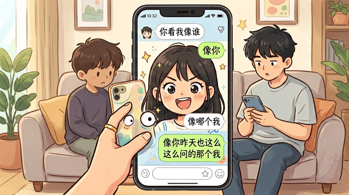 女生问'你看我像谁'，男生的神回复让她无话可说