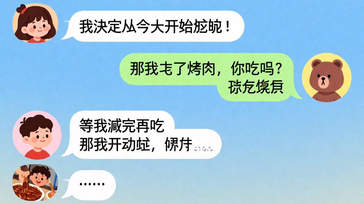 减肥宣言还没落地，外卖已经上桌。