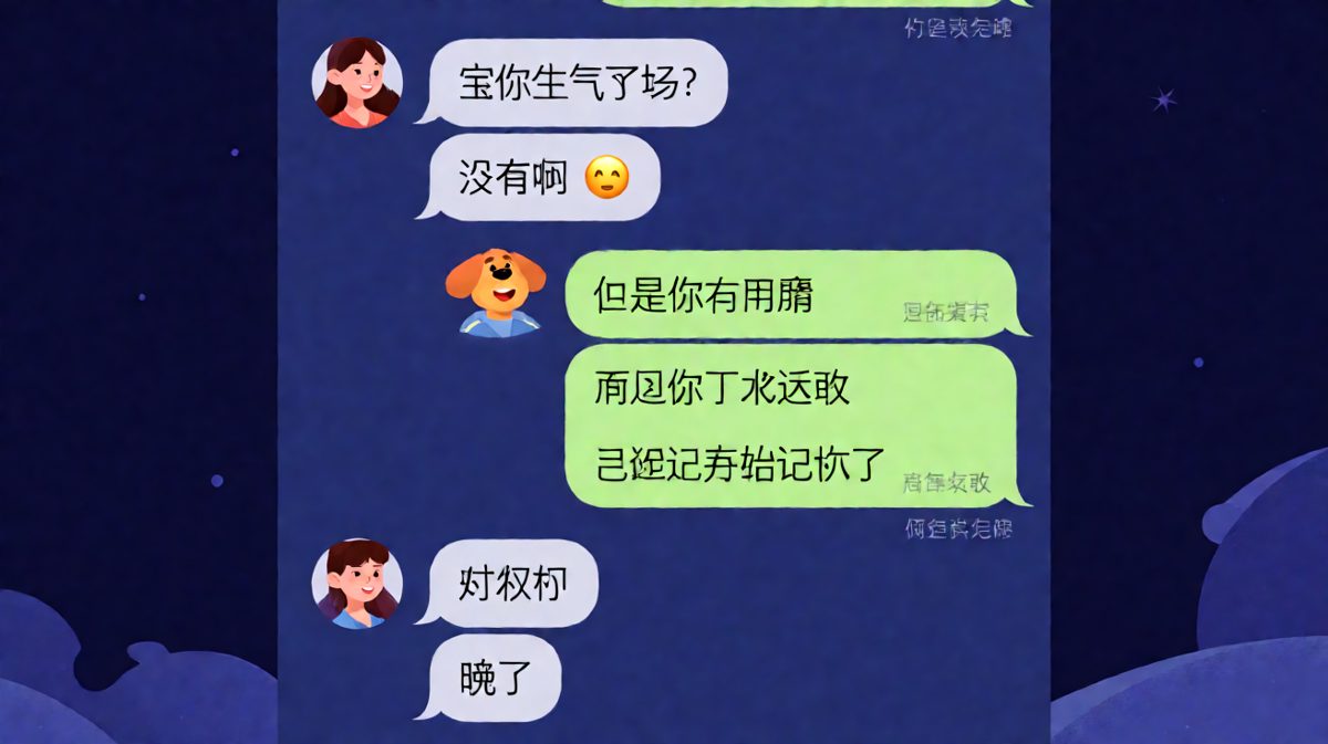 她说没生气，但我感觉她要记到明年。