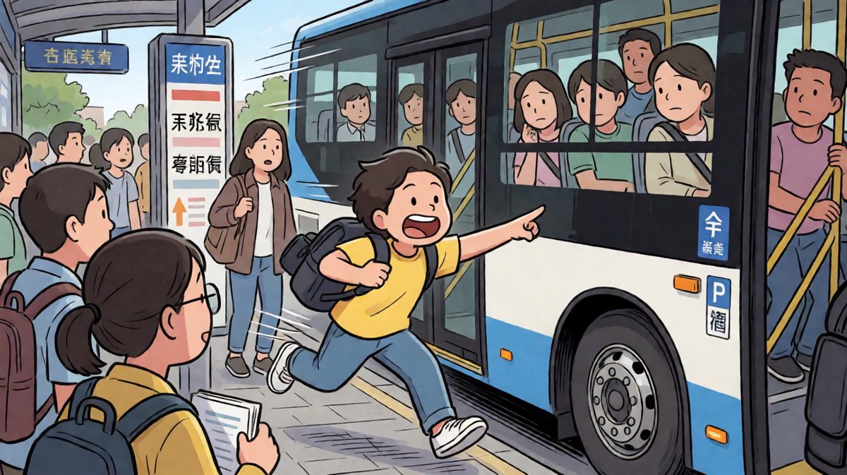 冲到车站，车已开走