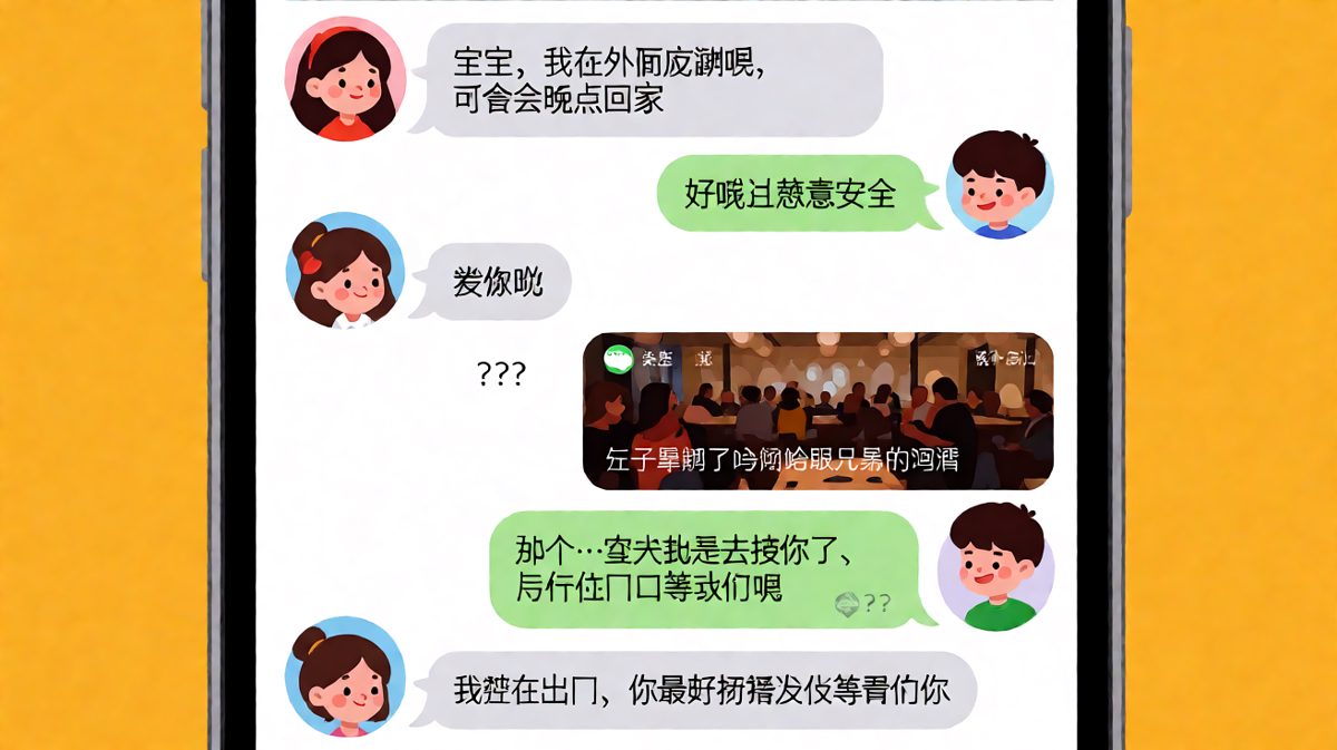 男生骗说应酬晚归被抓包，朋友圈直接出卖了他