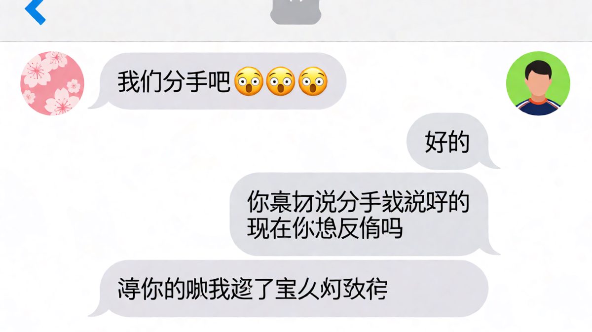当女生试探性说分手时男生的教科书式崩溃