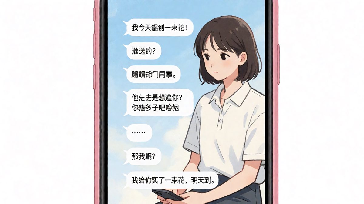 收到别人花的醋王男友反应，甜中带酸