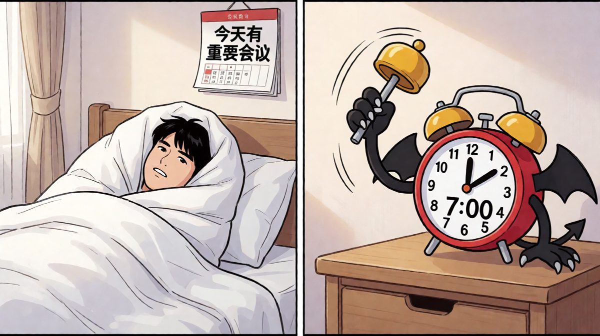 闹钟响起，但我只想继续睡