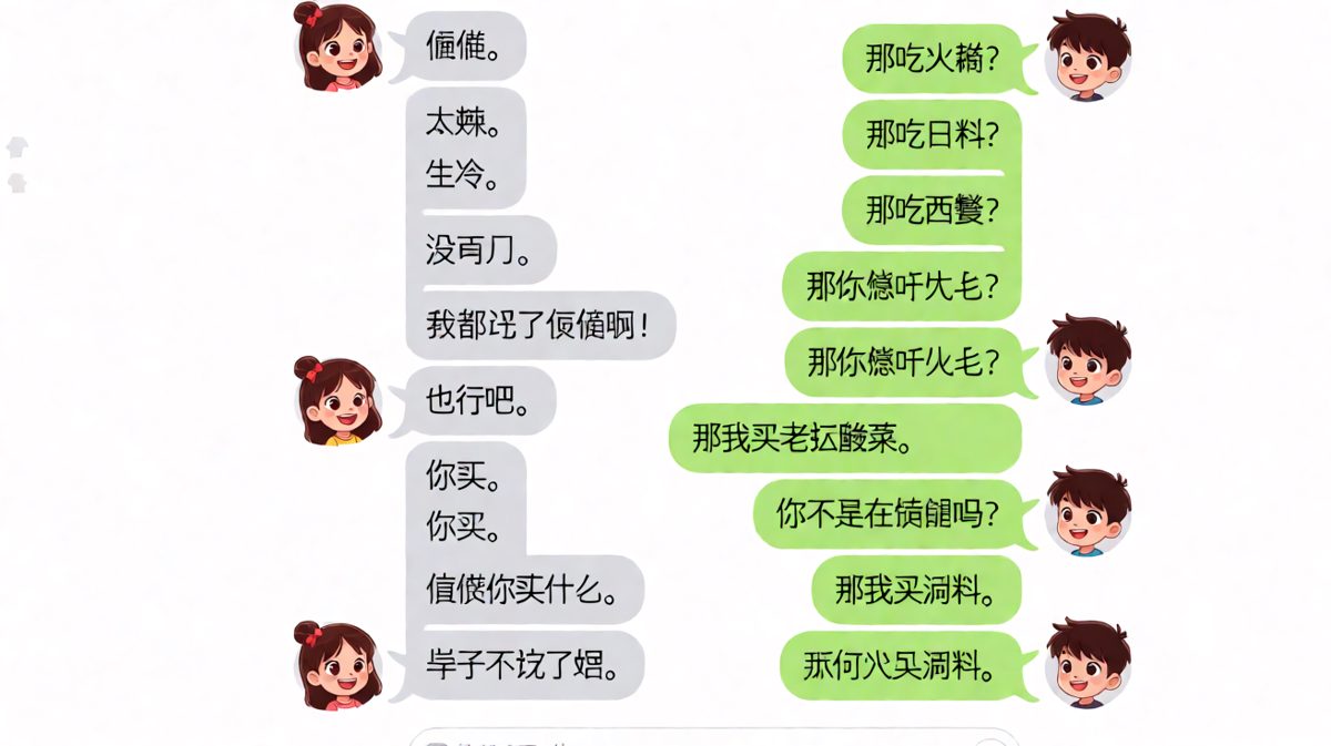 「随便」是情侣间最难破解的密码本。