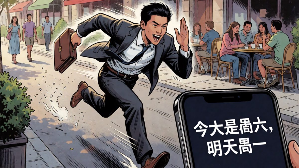 狂奔到公司楼下才发现——今天是周六。