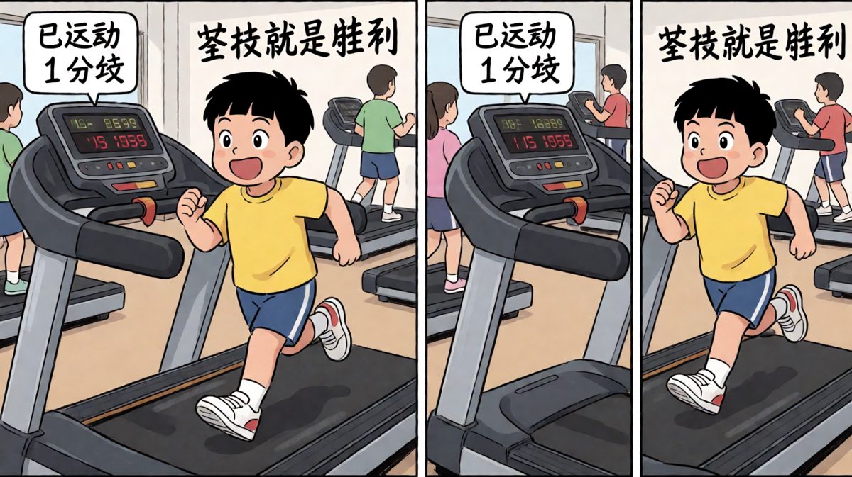 拼命跑步中……汗水就是脂肪在哭泣！