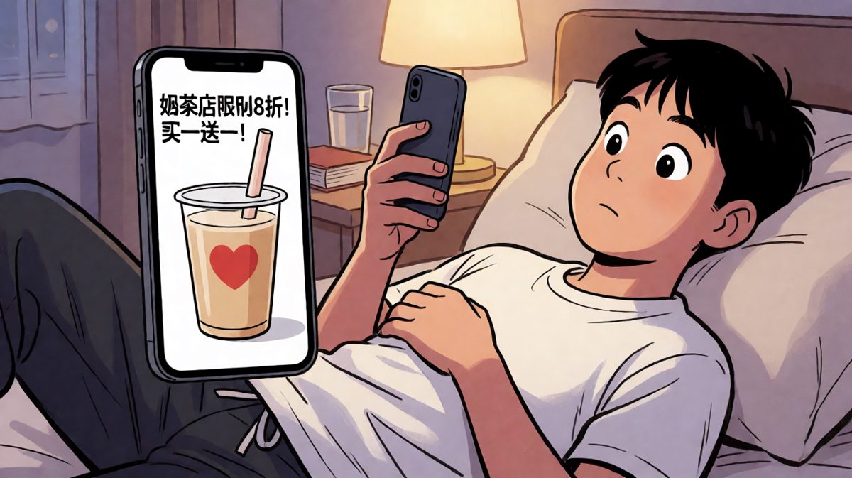 突然收到奶茶店打折消息，内心开始动摇……