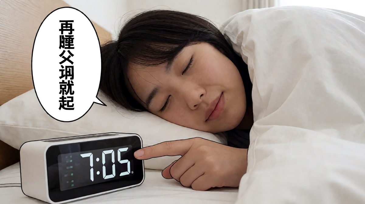 手：我要起来！脑子：不，你要再睡五分钟