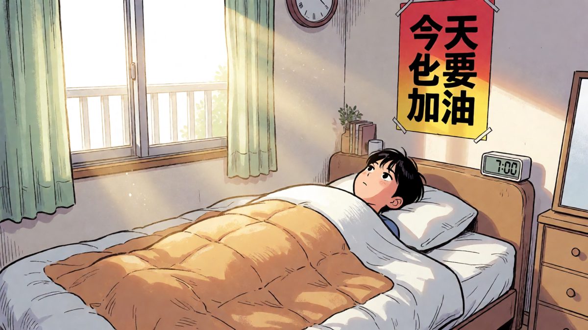 闹钟响了，用被子封印自己