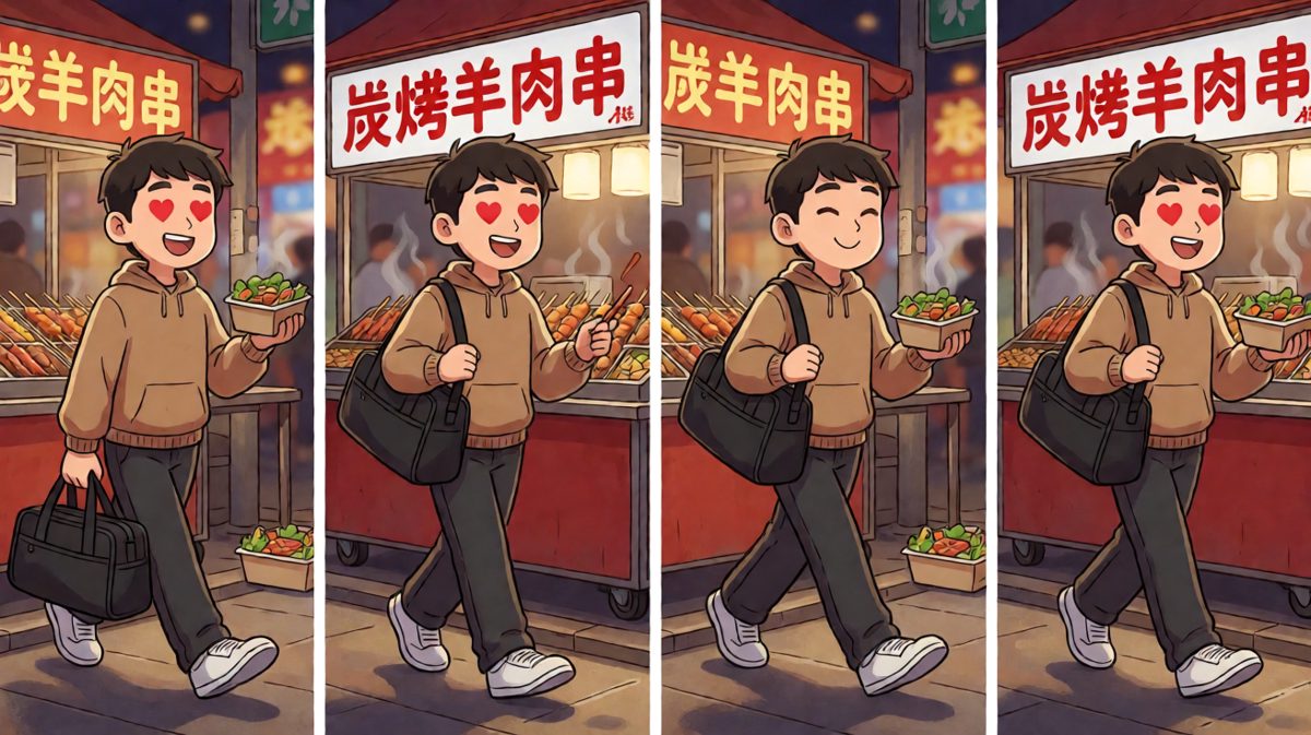 烧烤摊的香味瞬间瓦解了意志力