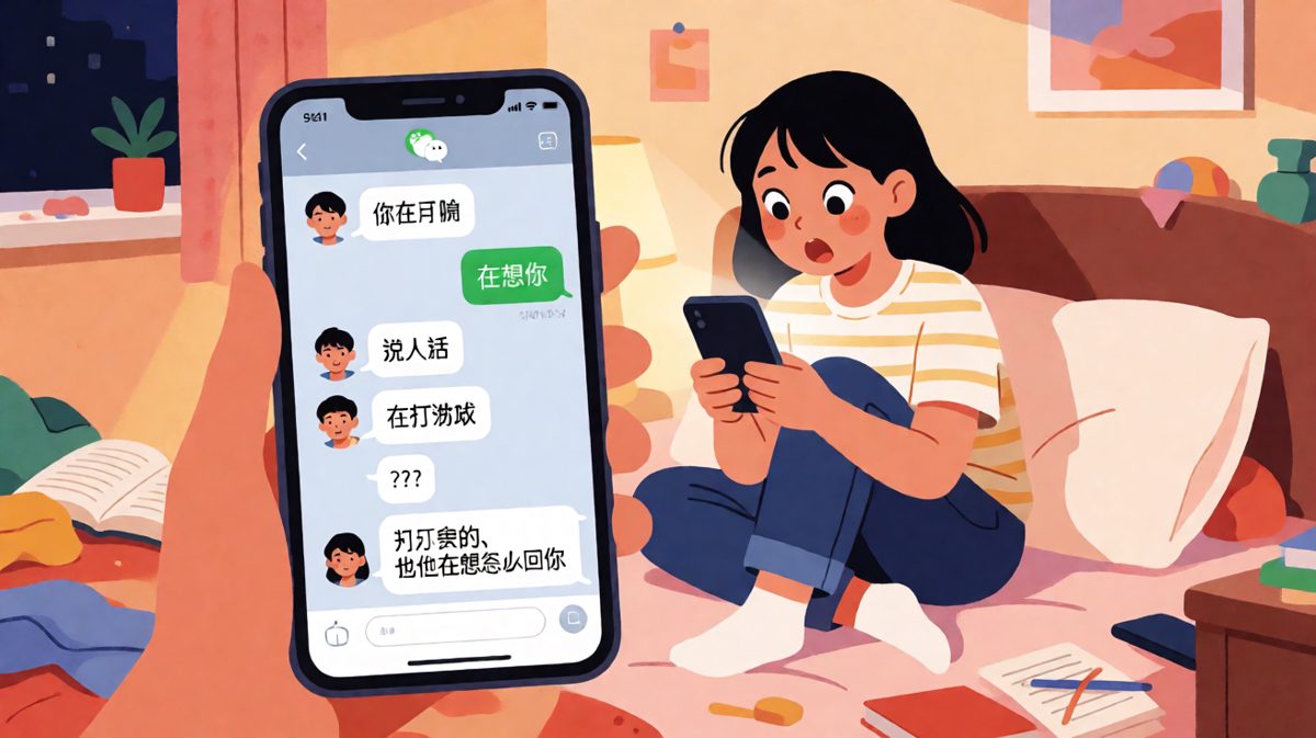 男生想秒回又怕太快显得太闲，结果秒回还是没逃过女生的灵魂追问