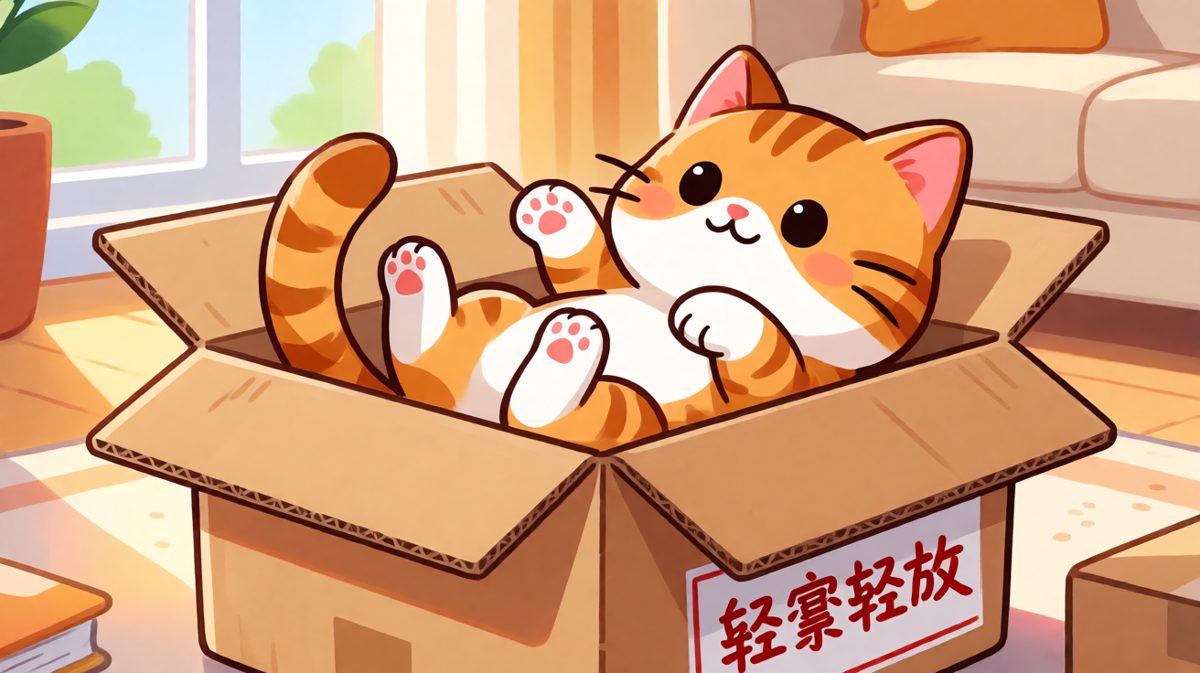 纸箱虽小，却困不住一颗想躺平的心