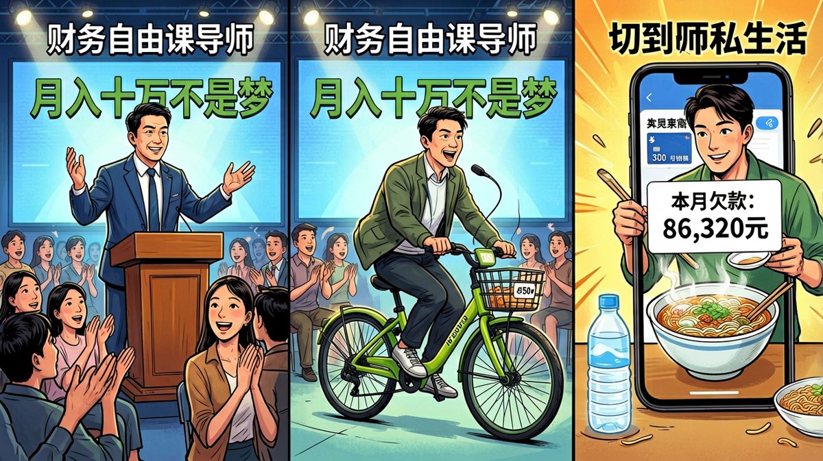 导师教你财务自由，自己月光都不够。