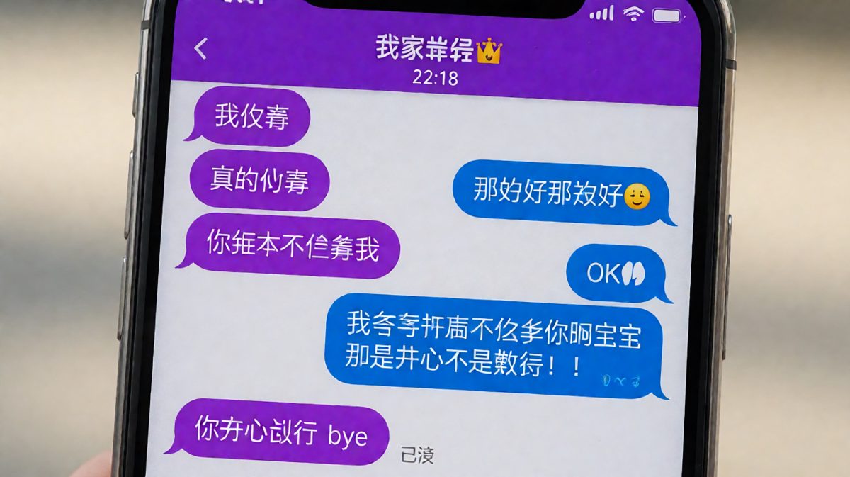 没事=有事，OK=敷衍，bye=你完了