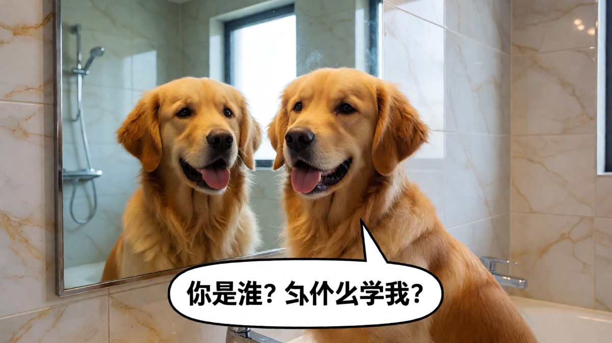 狗狗与自己的史诗级对峙