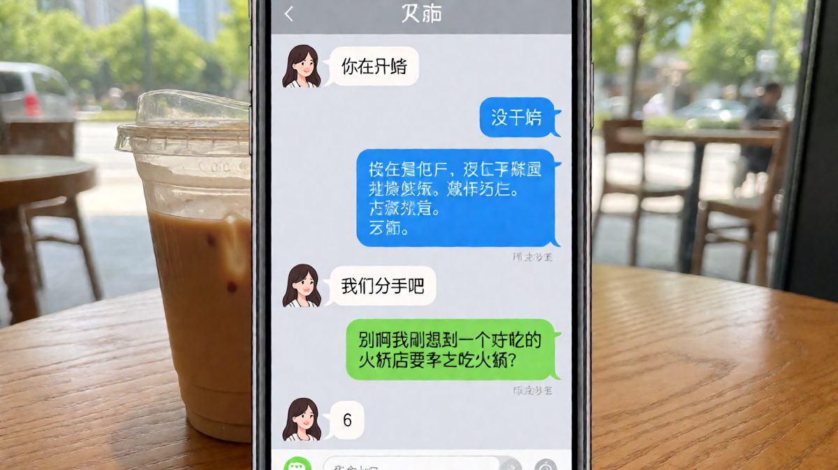 一句简单的你在干嘛，演变成分手的导火索。