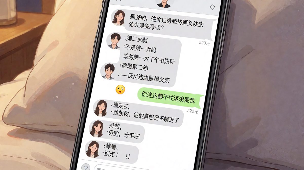 纪念日危机引发的分手考验与转账救援。