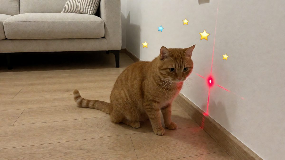 追激光笔追到怀疑猫生，墙上这个包是免费的吗？