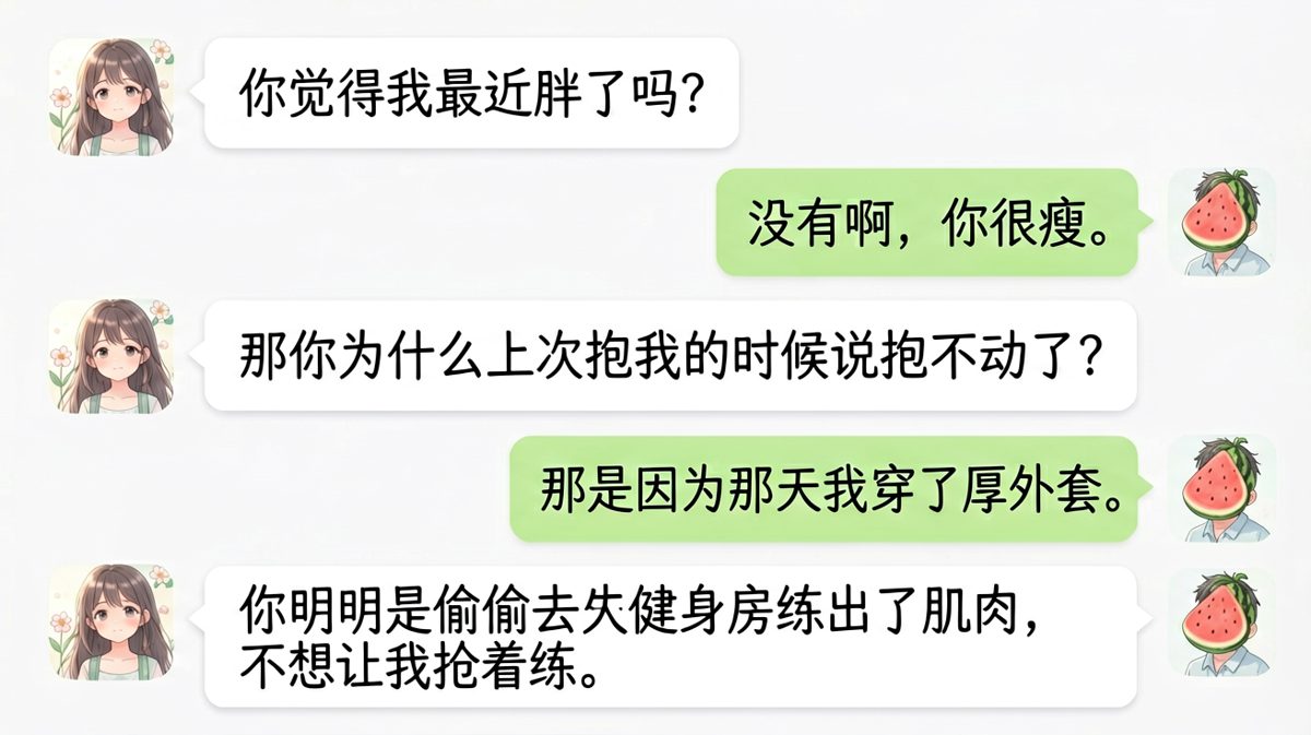男生试图掩盖健身秘密，却被女朋友一秒拆穿。