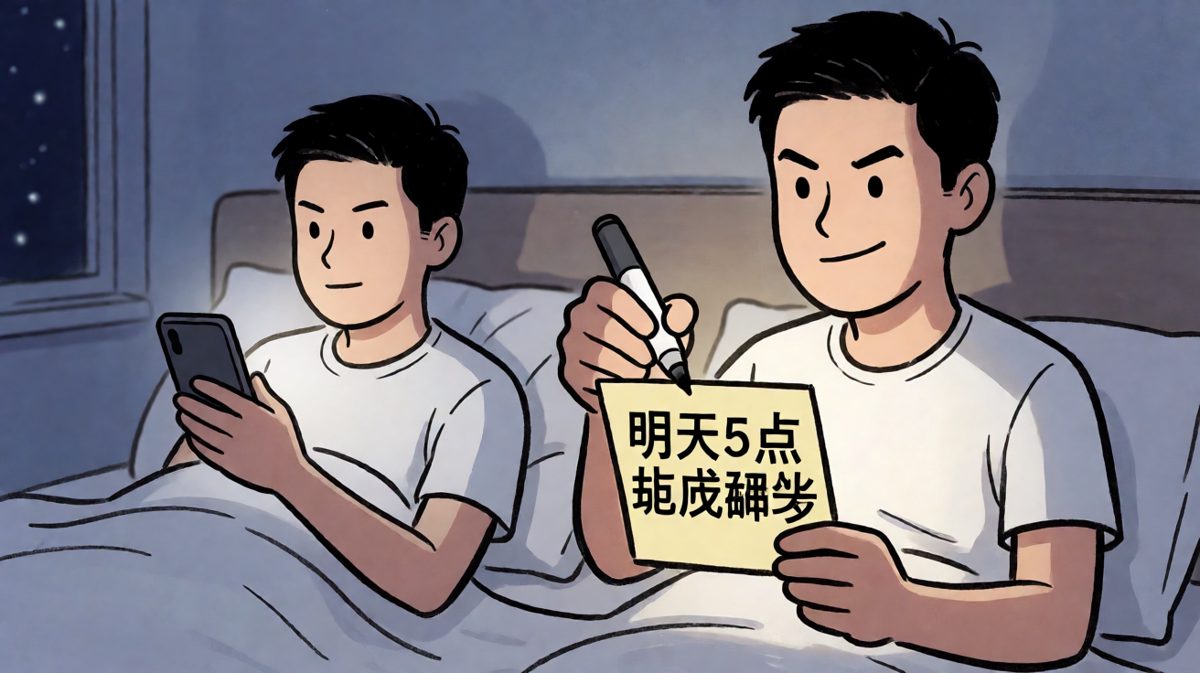 深夜立志，雄心壮志写下班