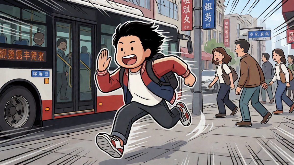 追公交的最后冲刺