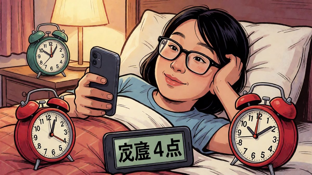 我精心设置了五个闹钟，这次一定能早起！