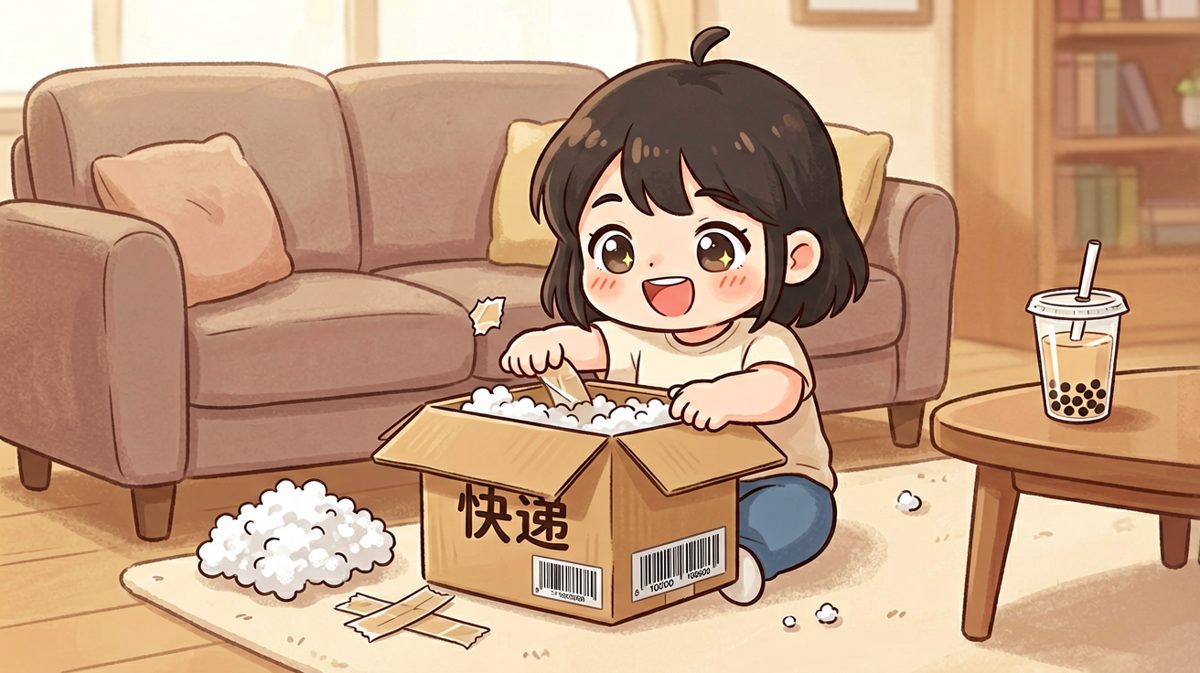快递到手，满心欢喜地拆箱