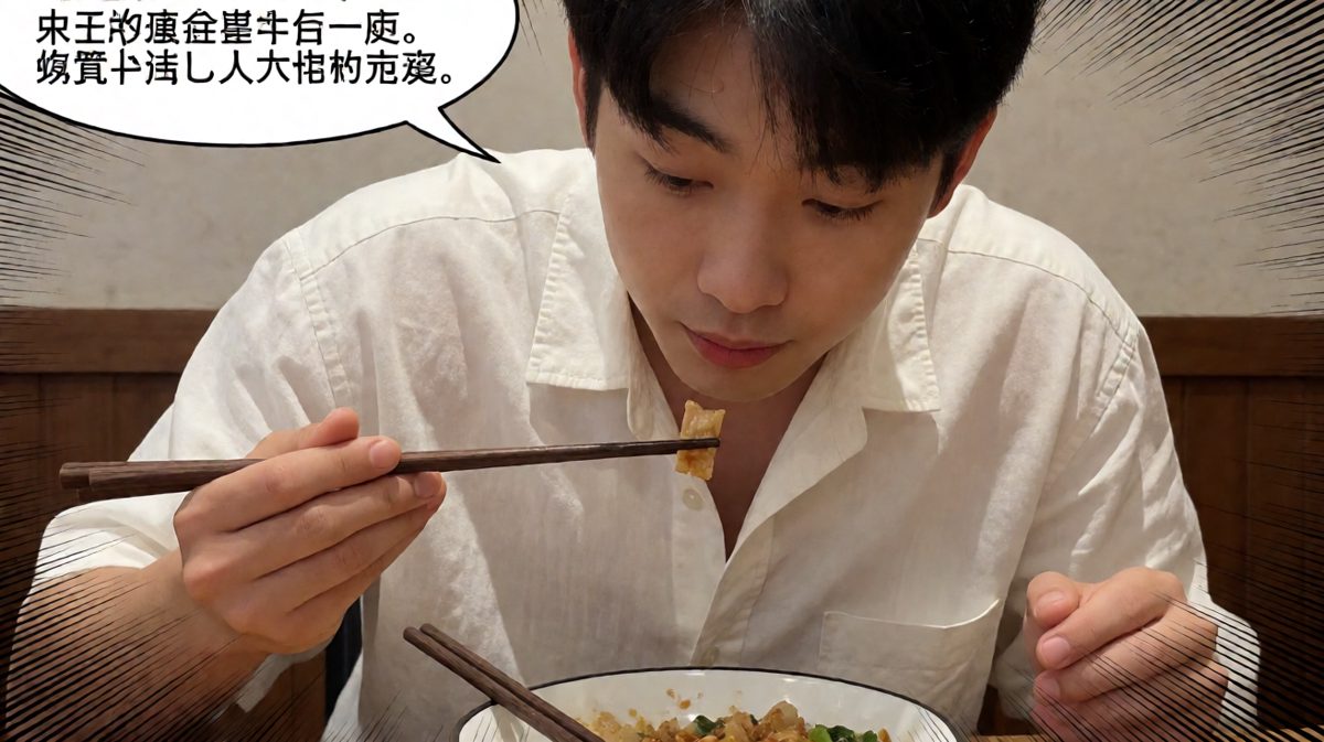 朋友鼓起勇气尝了一口，表情凝固