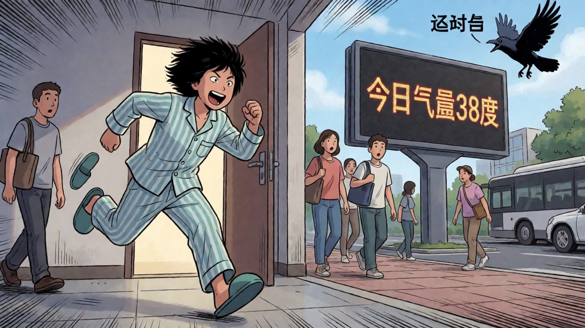 第四格：穿着睡衣冲出家门，人生最狼狈的早晨