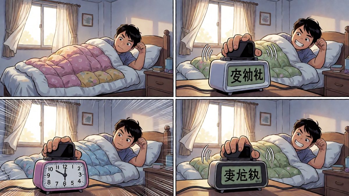 第三天：我甚至换了三个闹钟，但它们依然被我按掉了！