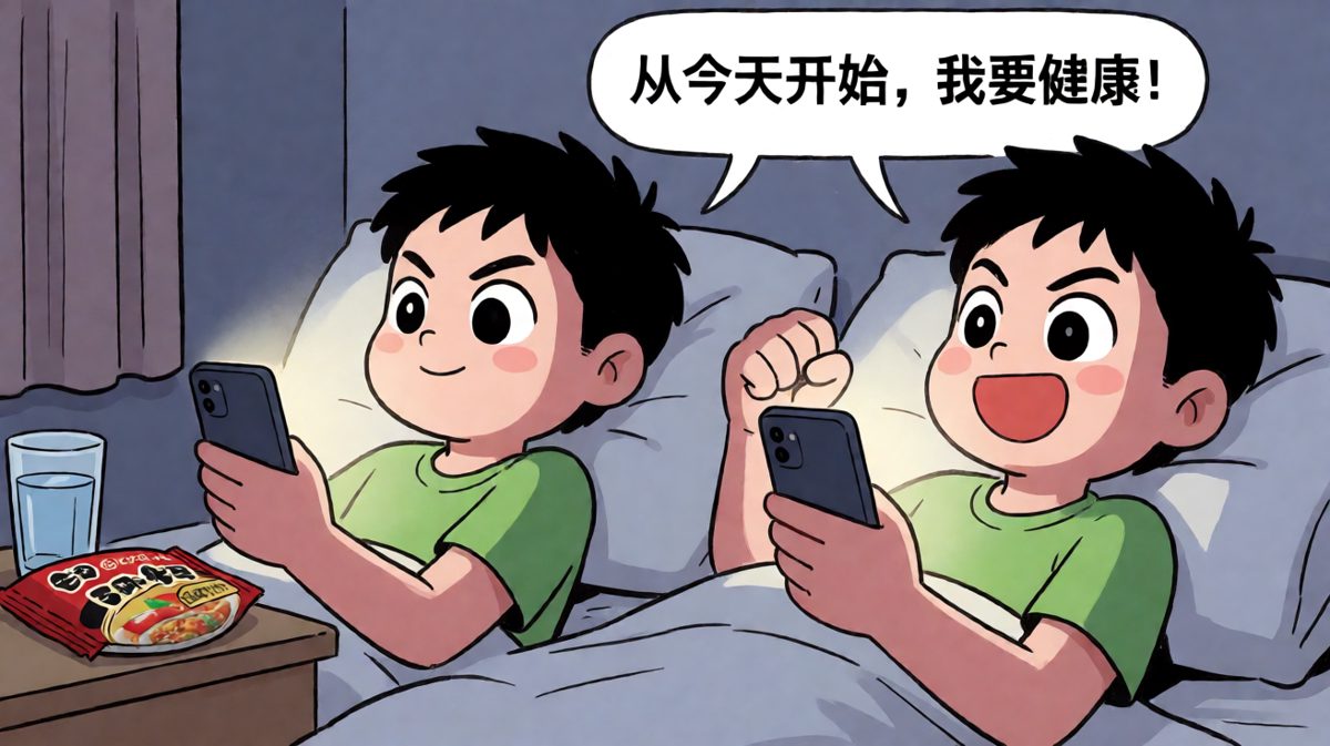 深夜立flag，决心明天早起晨跑。