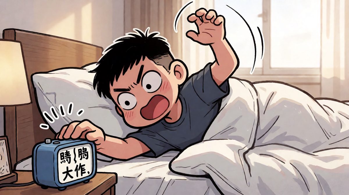 闹钟响了，灵魂与肉体开始激烈斗争。
