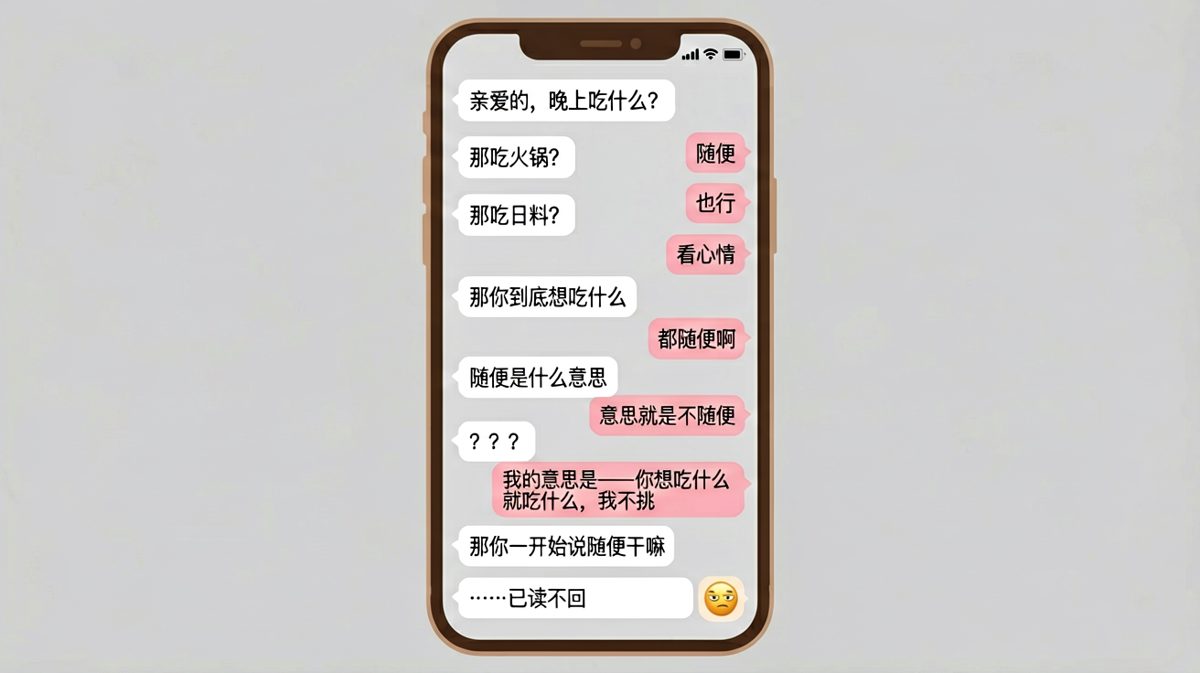 '随便'两个字，是情侣聊天中最致命的语言陷阱