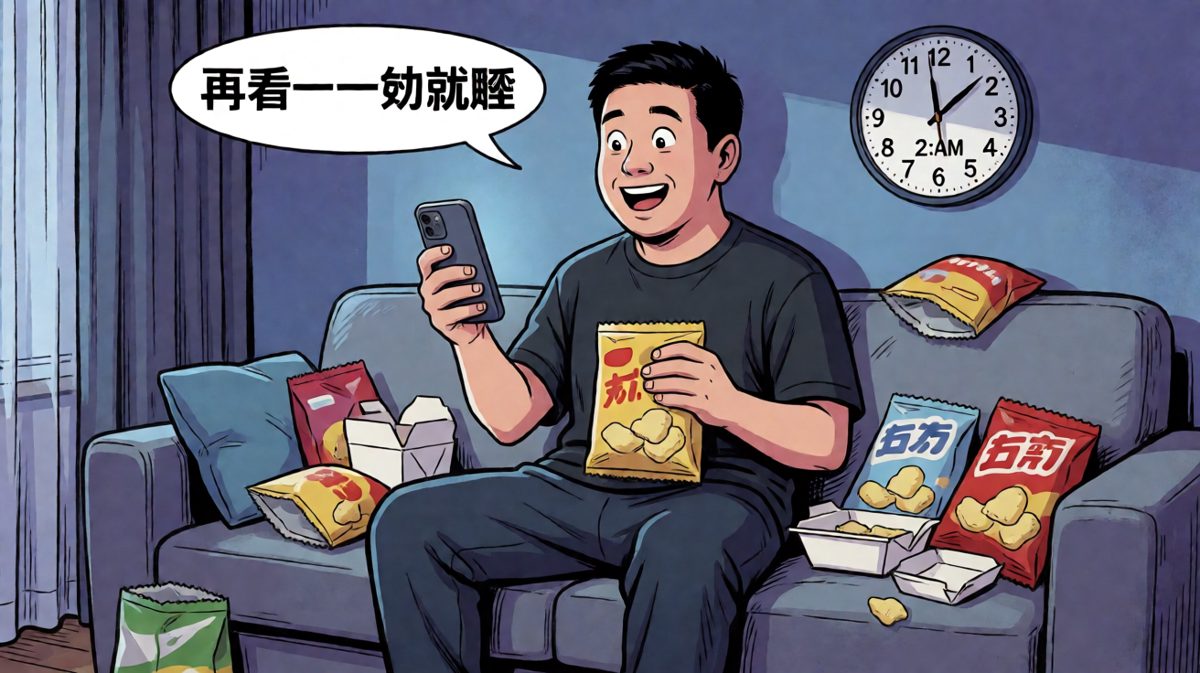 深夜报复性熬夜的标准姿势