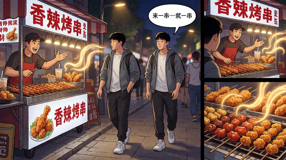 健身完路过烧烤摊，意志力瞬间瓦解。
