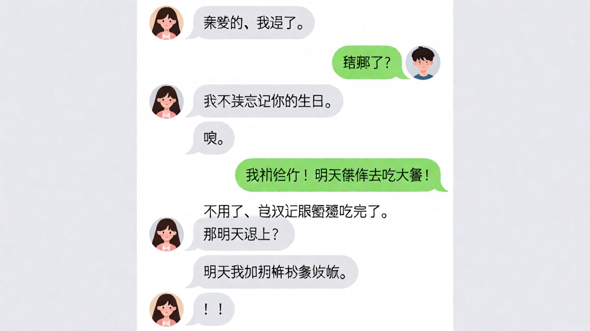 忘记生日的代价，是让他在饭桌上出局