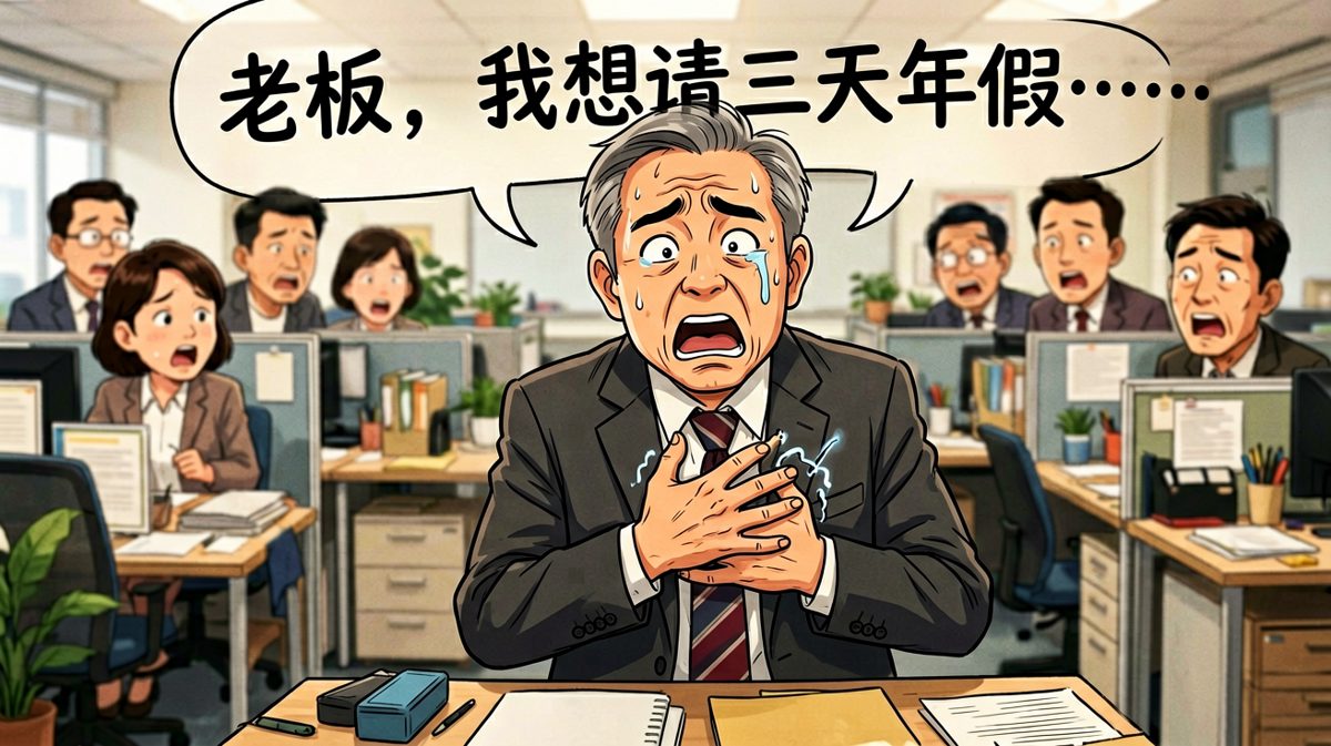 员工：'想请个年假'，老板的反应像被抢了老婆一样心痛。