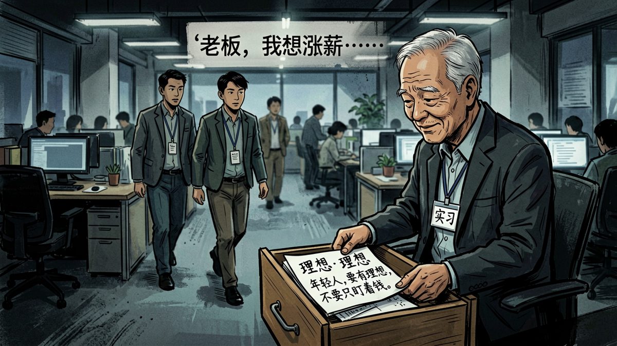 员工谈涨薪，老板谈理想——原来自己是实习生，一分钱没有。