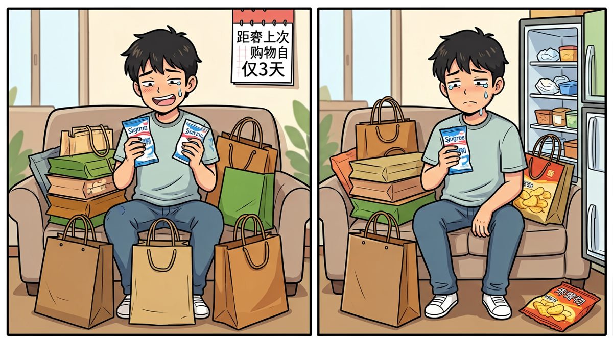 省了100块，花了500块，哭了