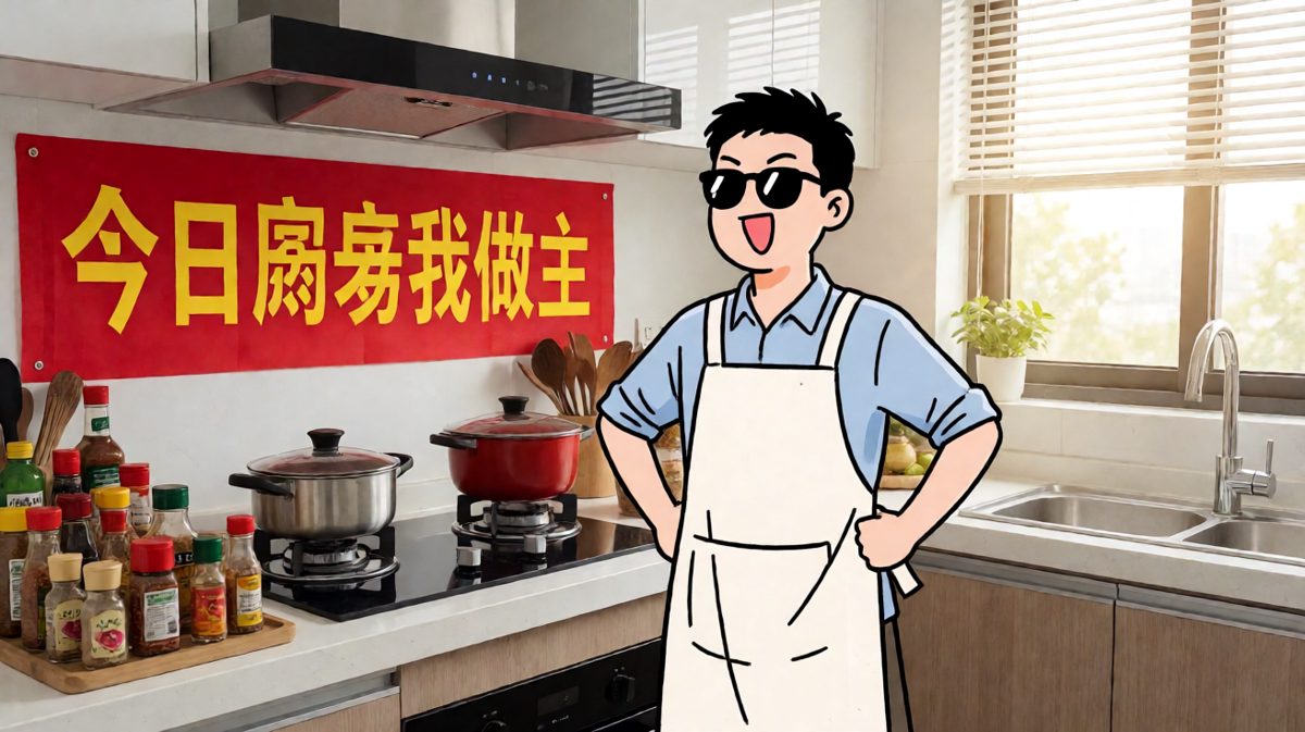 主角信心爆棚，宣布今天要大展厨艺。