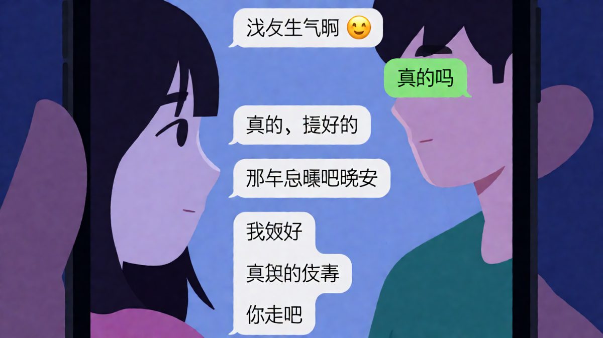 「我没生气」的正确翻译是「你死定了」。