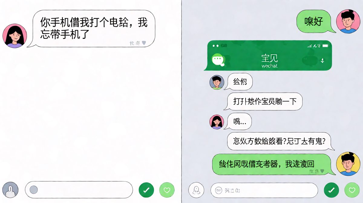 查手机查出个借充电器的暧昧对象，其实是虚惊一场的搞笑日常
