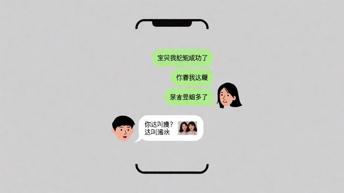 女生炫耀减肥成果，男生用对比图无情拆台