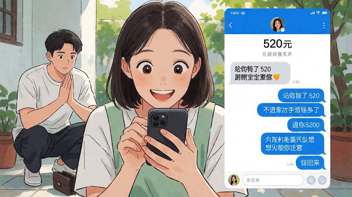 转账520秒撤回，再转5200——男生用极致操作证明：作妖是爱的另一种表达。