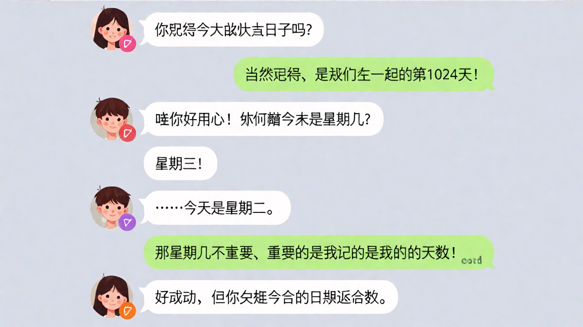 纪念日陷阱：男生用1024天覆盖星期几，女生一句话拆穿