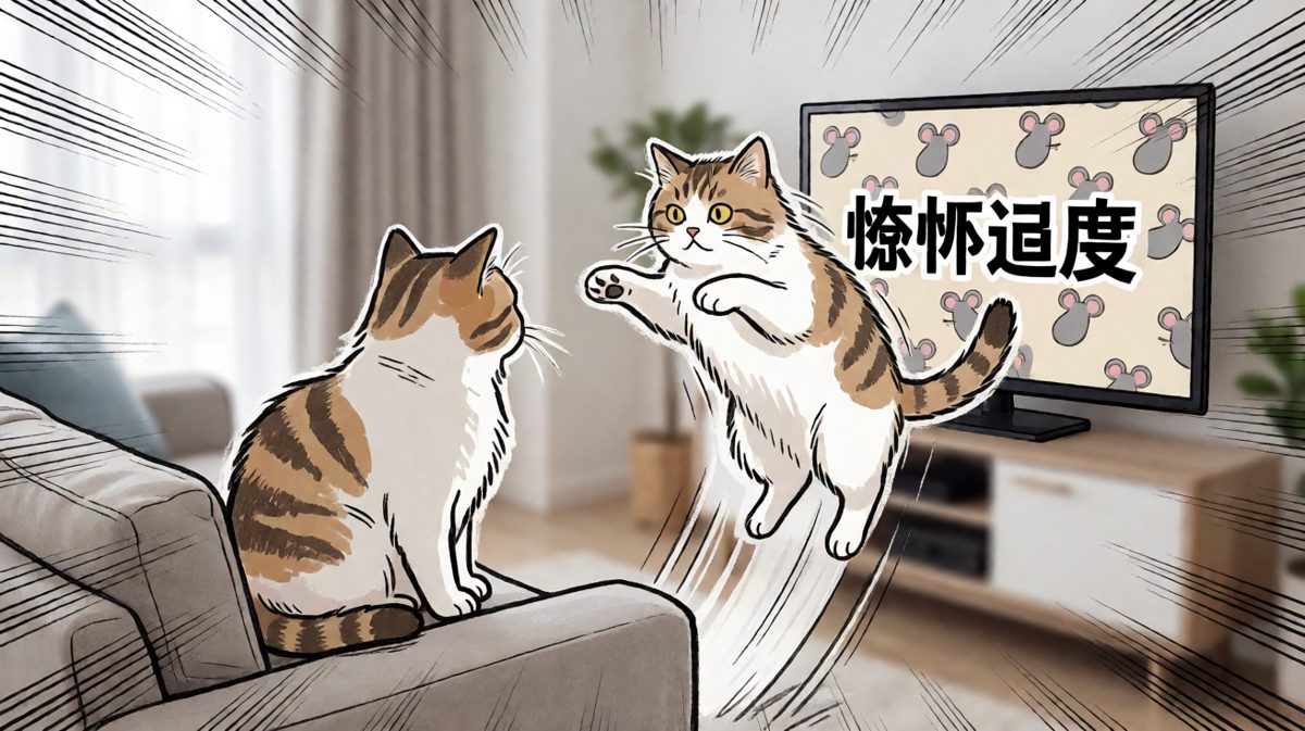电视机里的老鼠是在挑衅我，我必须赢回尊严！